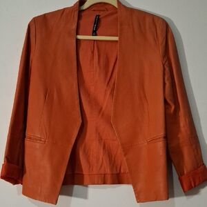 W118 by Walter Baker Orange Leather Jacket